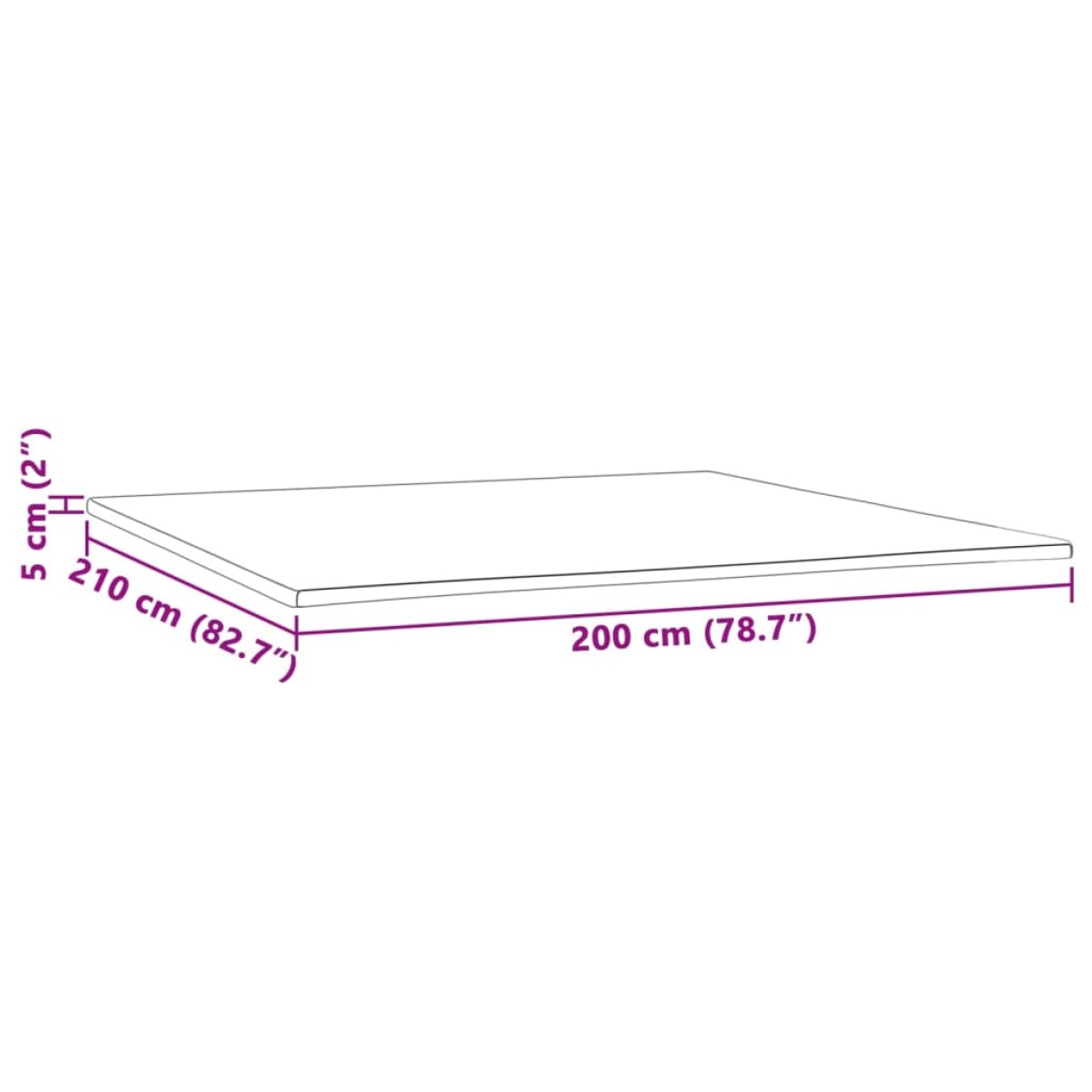 vidaXL Ανώστρωμα 200x210x5 εκ.