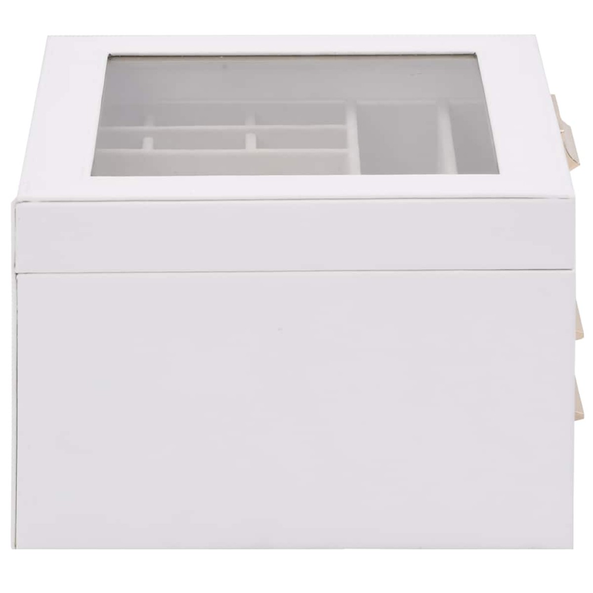 vidaXL Κουτί Κοσμημάτων 3 Επιπέδων Λευκό 23x20,5x14 εκ.