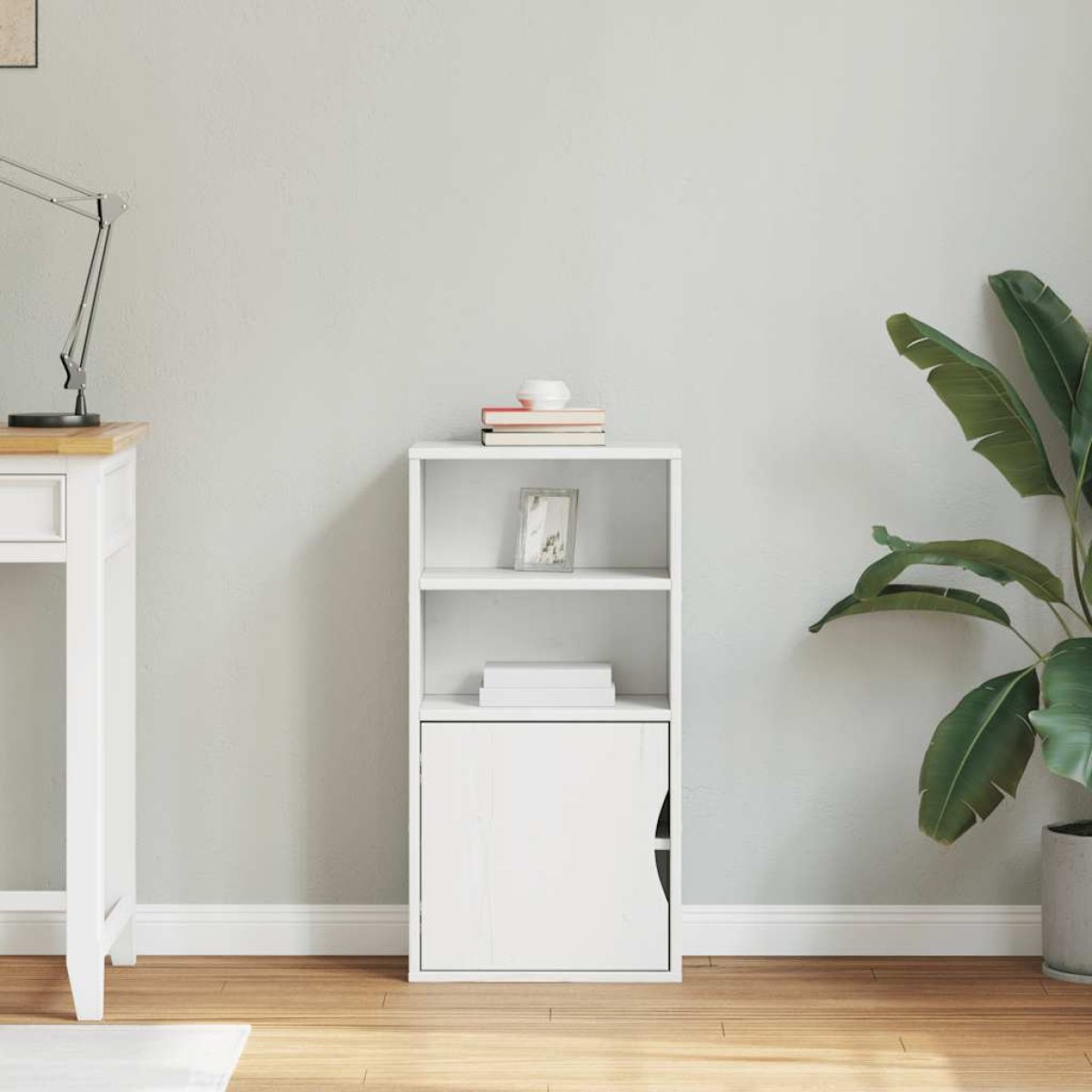 vidaXL Βοηθητικό Ντουλάπι ODDA Λευκό 40x24x79εκ. από Μασίφ Ξύλο Πεύκου