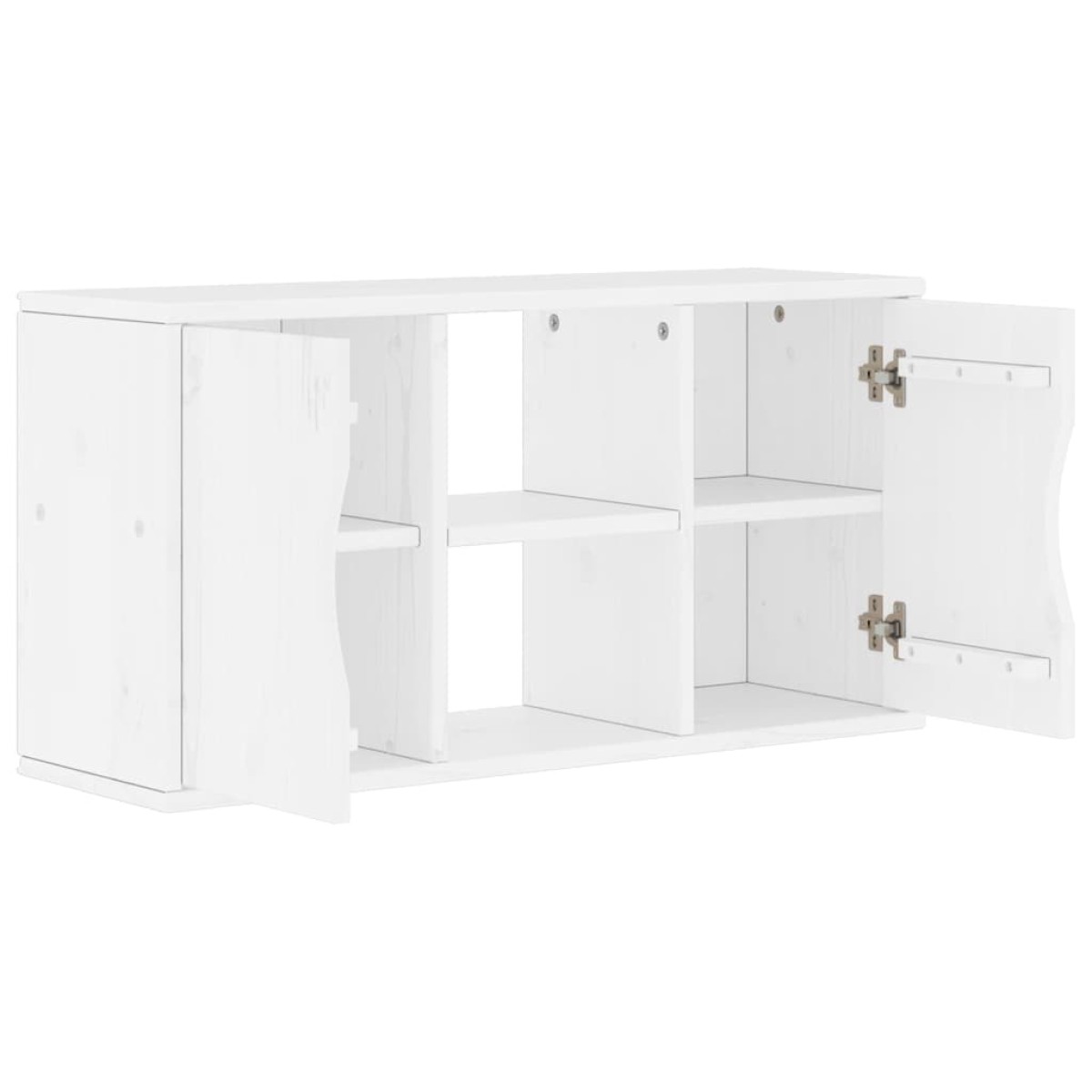 vidaXL Ντουλάπι τηλεόρασης ODDA Λευκό 79x24x40 εκ. Μασίφ Ξύλο Πεύκου