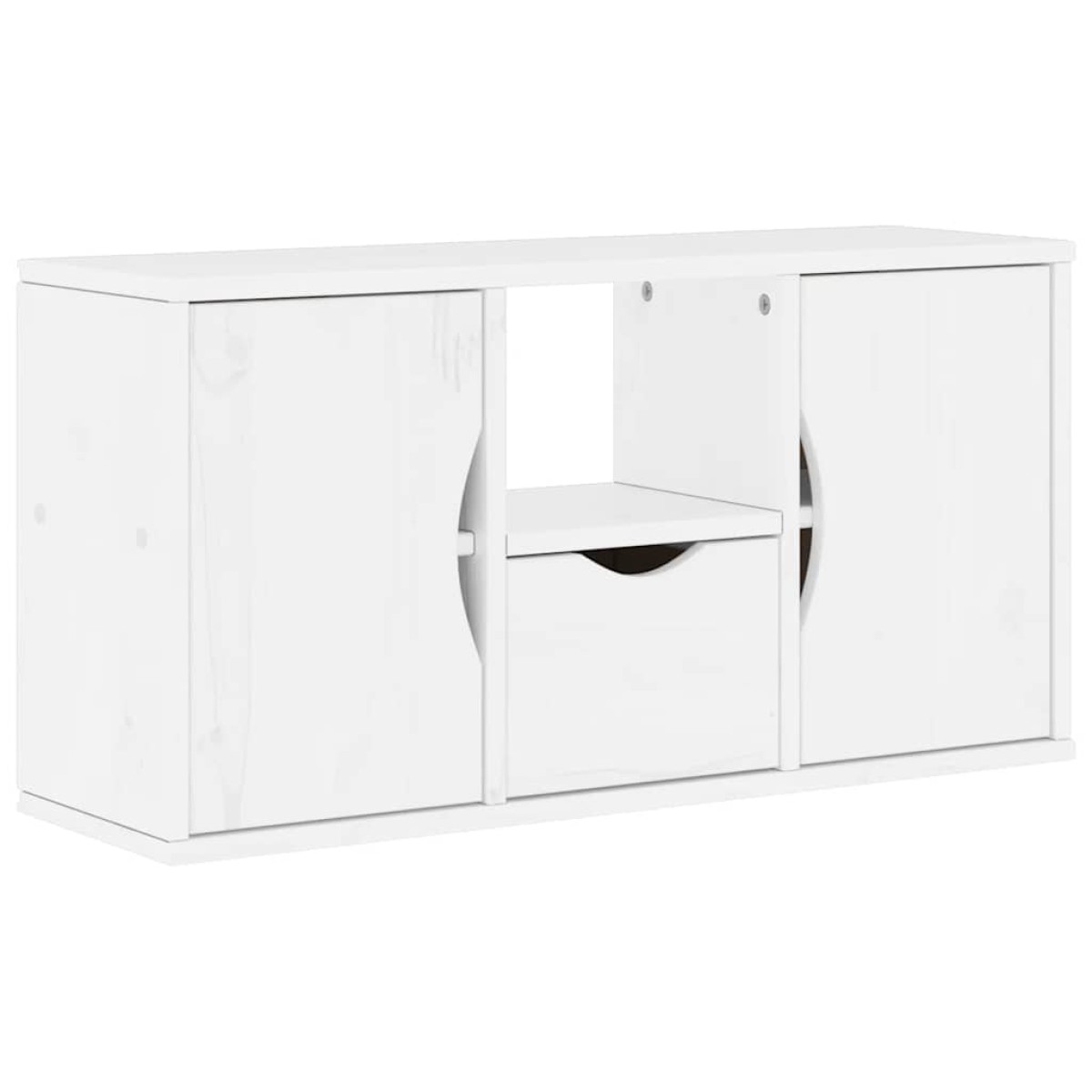 vidaXL Έπιπλο Τηλεόρασης με Συρτάρι ODDA Λευκό 79x24x40εκ. Ξύλο Πεύκου