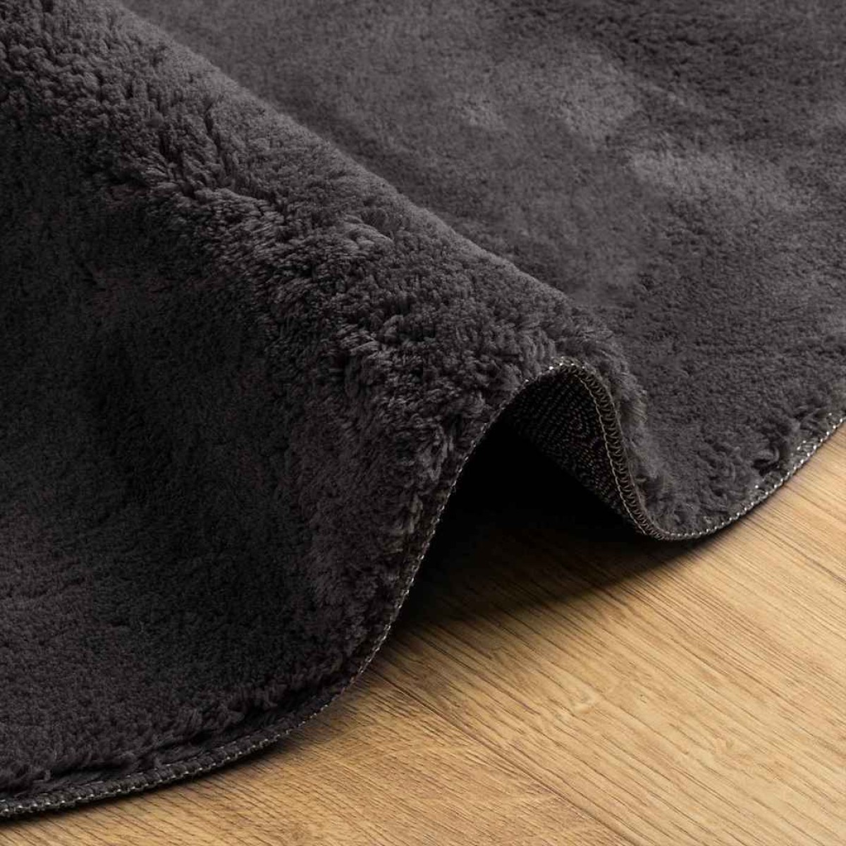 vidaXL Χαλιά χώρου Ωοειδής HUARTE Ανθρακί 140 x 200 cm