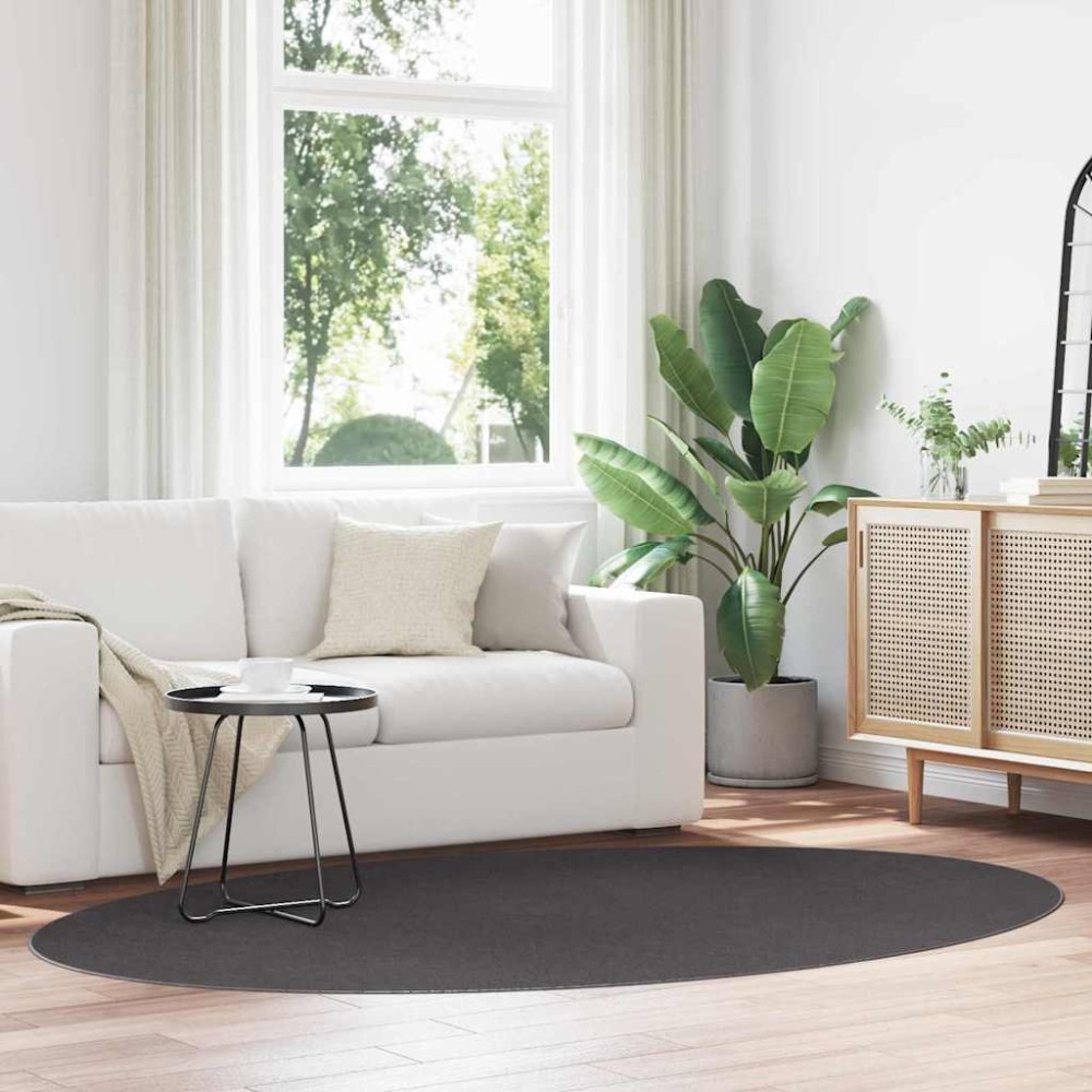 vidaXL Χαλιά χώρου Ωοειδής HUARTE Ανθρακί 160 x 230 cm