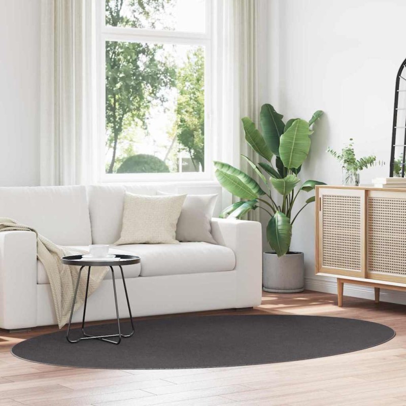 vidaXL Χαλιά χώρου Ωοειδής HUARTE Ανθρακί 160 x 230 cm