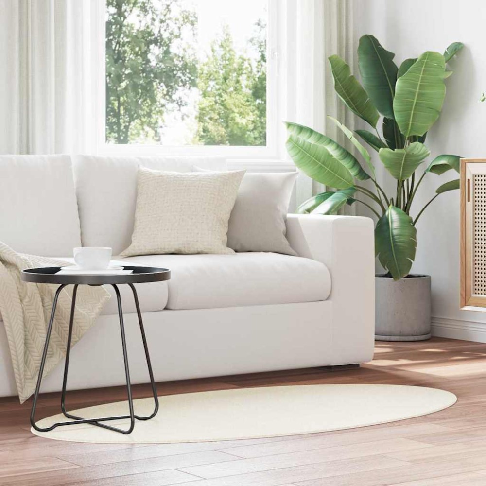 vidaXL Χαλιά χώρου Ωοειδής HUARTE Κρεμ 80 x 150 cm 100% Πολυεστέρας