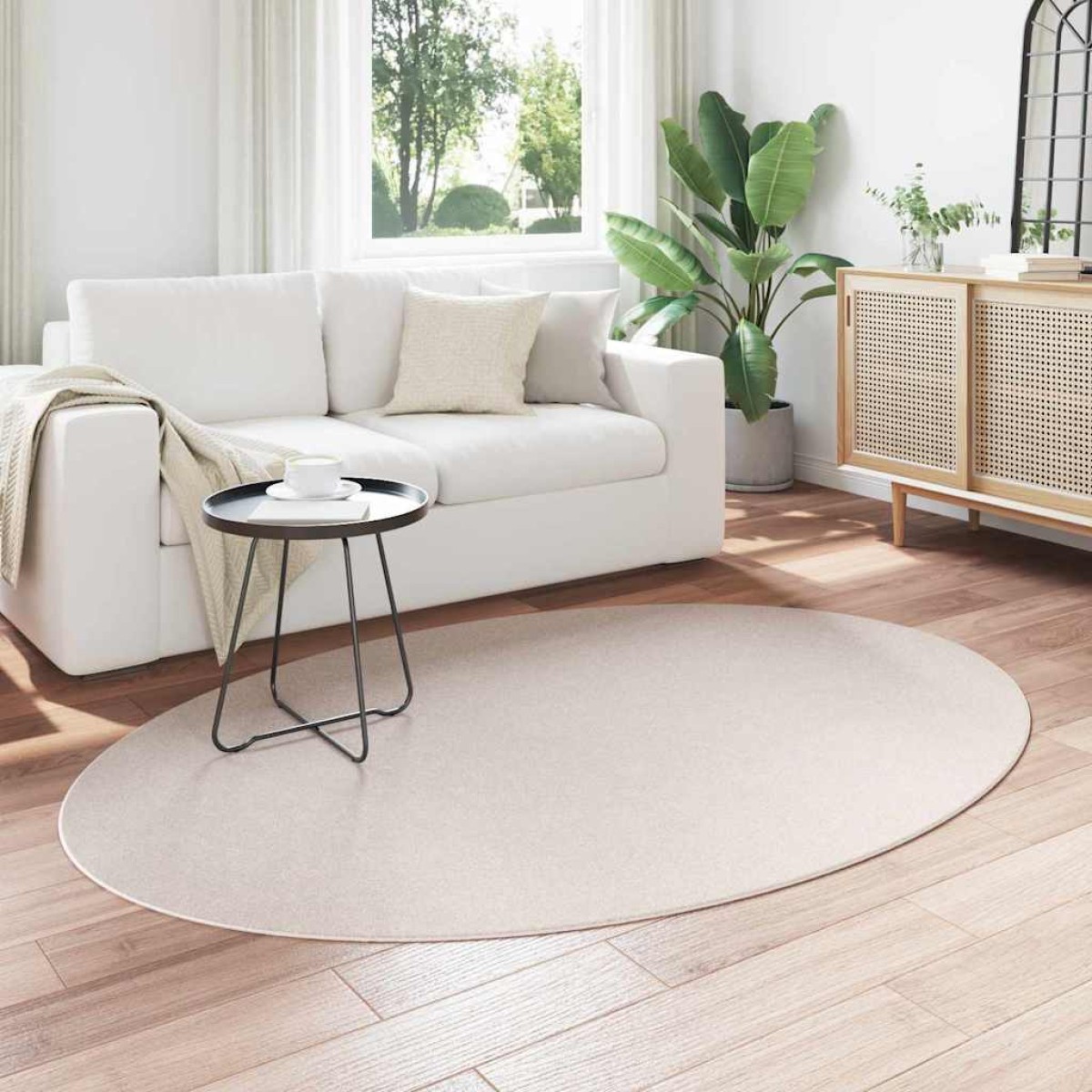 vidaXL Χαλιά χώρου Ωοειδής HUARTE Άμμος 120 x 170 cm 100% Πολυεστέρας
