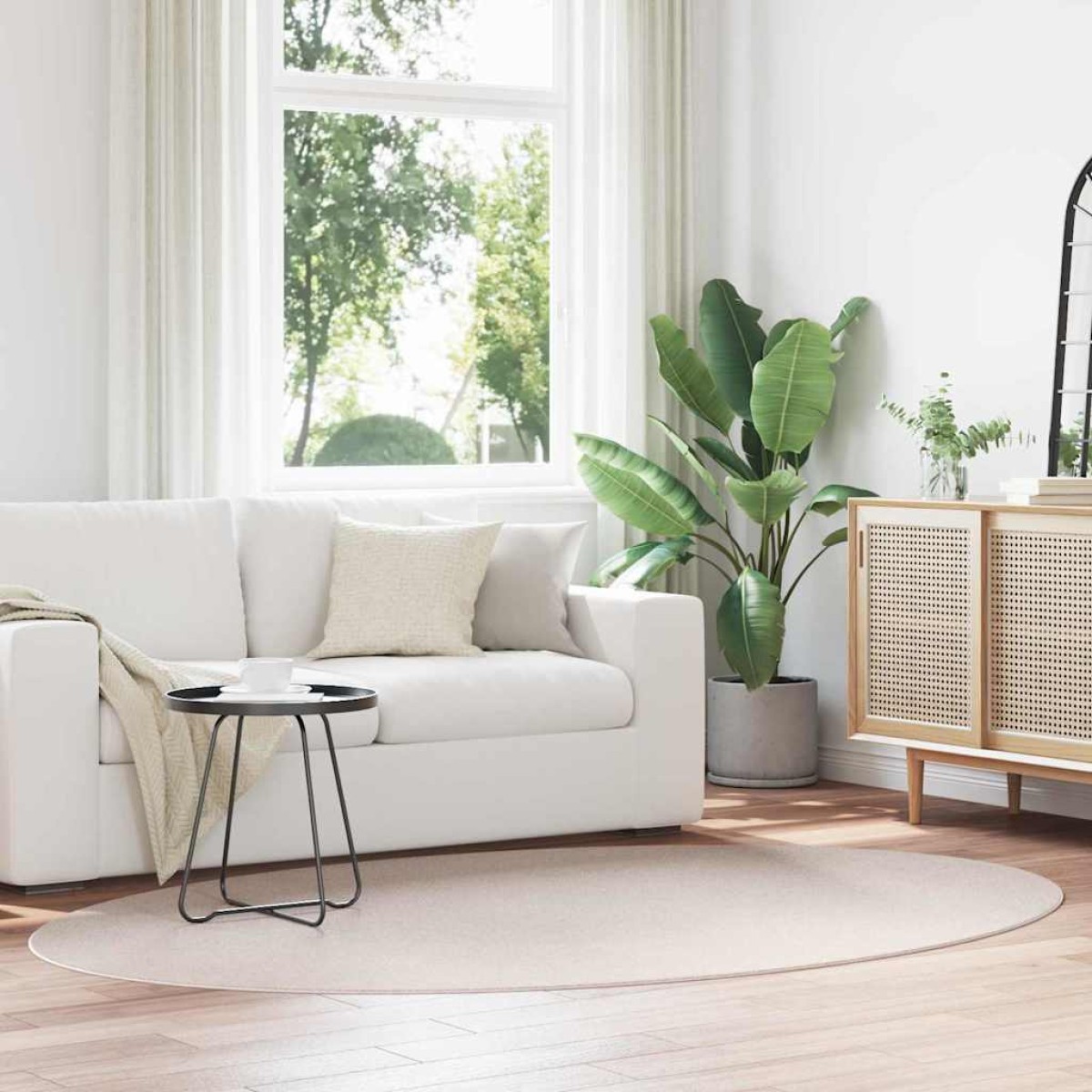 vidaXL Χαλιά χώρου Ωοειδής HUARTE Άμμος 160 x 230 cm 100% Πολυεστέρας