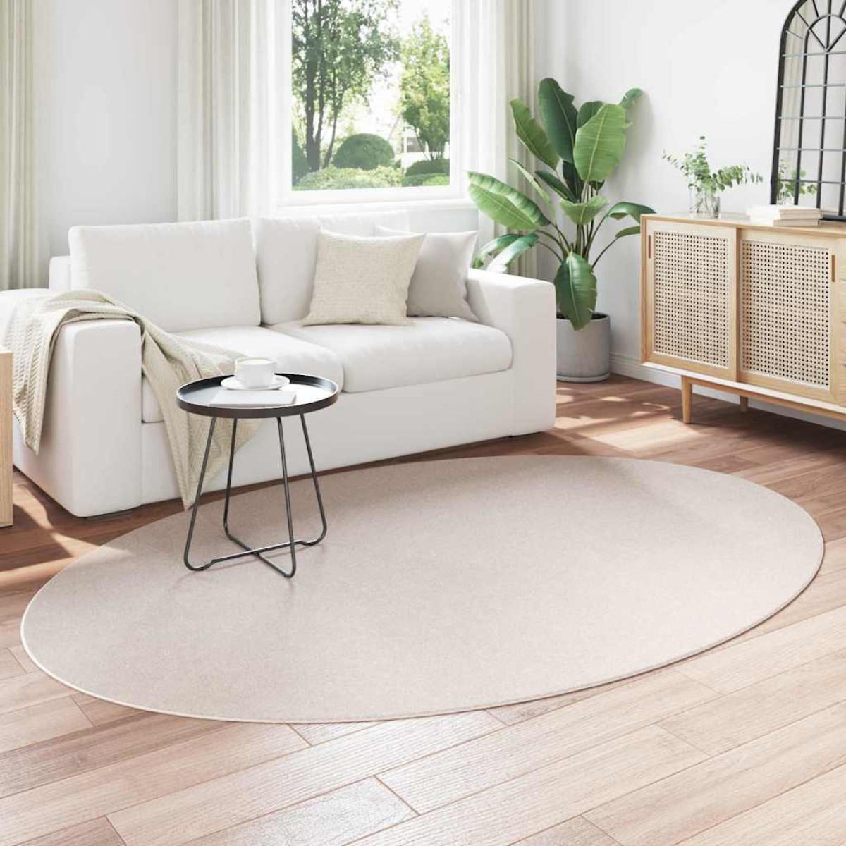 vidaXL Χαλιά χώρου Ωοειδής HUARTE Άμμος 160 x 230 cm 100% Πολυεστέρας
