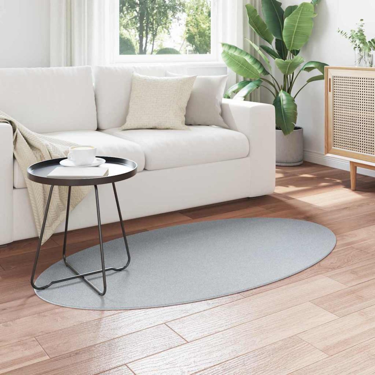 vidaXL Χαλιά χώρου Ωοειδής HUARTE Γκρι 80 x 150 cm 100% Πολυεστέρας