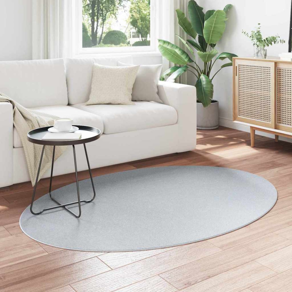 vidaXL Χαλιά χώρου Ωοειδής HUARTE Γκρι 120 x 170 cm 100% Πολυεστέρας