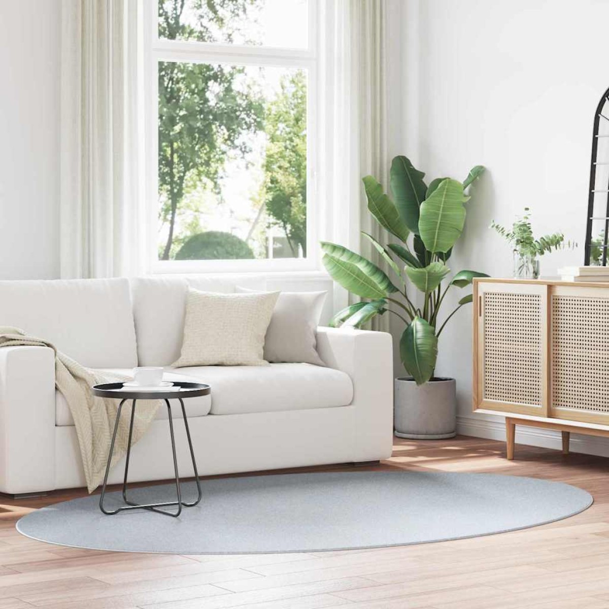 vidaXL Χαλιά χώρου Ωοειδής HUARTE Γκρι 160 x 230 cm 100% Πολυεστέρας