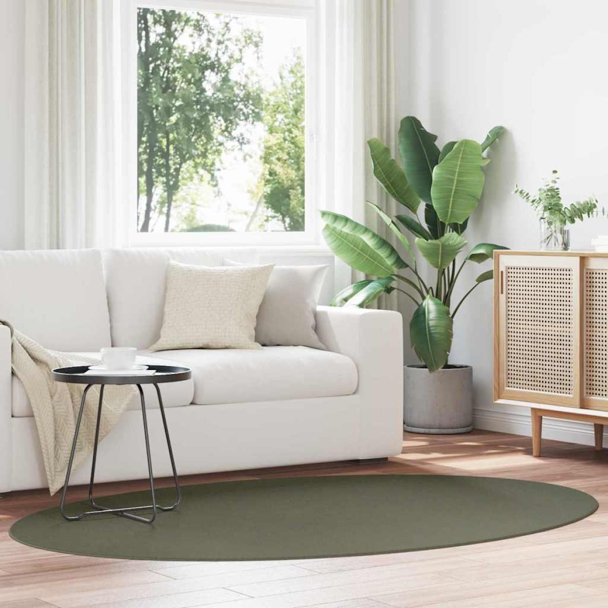 vidaXL Χαλιά χώρου HUARTE Δασώδες Πράσινο 140 x 200 cm