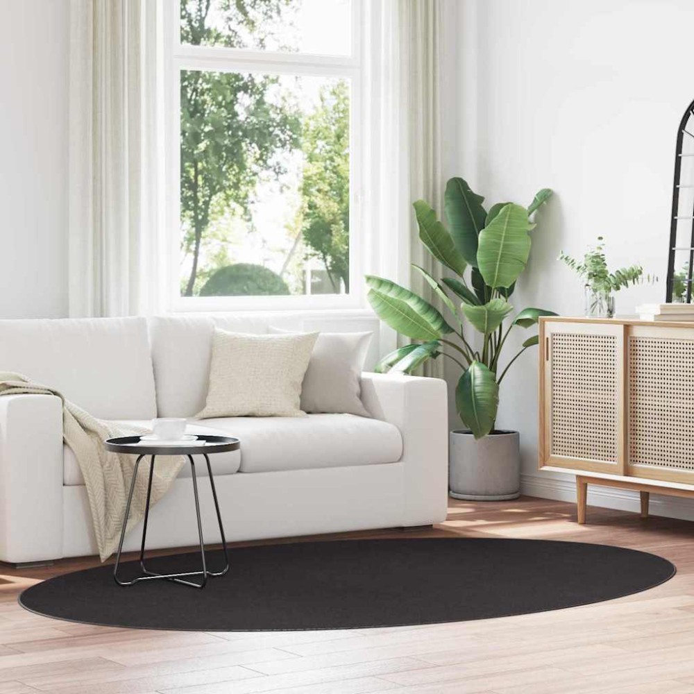 vidaXL Χαλιά χώρου Ωοειδής HUARTE Μαύρο 160 x 230 cm 100% Πολυεστέρας