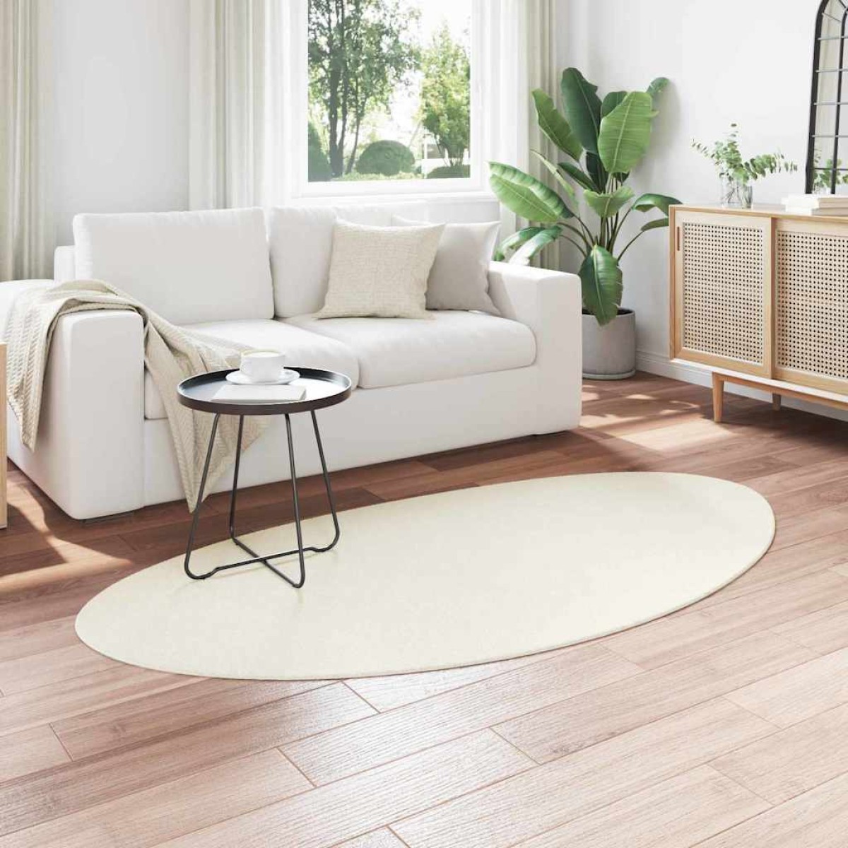 vidaXL Χαλιά χώρου HUARTE Κρεμ 80 x 150 cm Πολυεστέρας