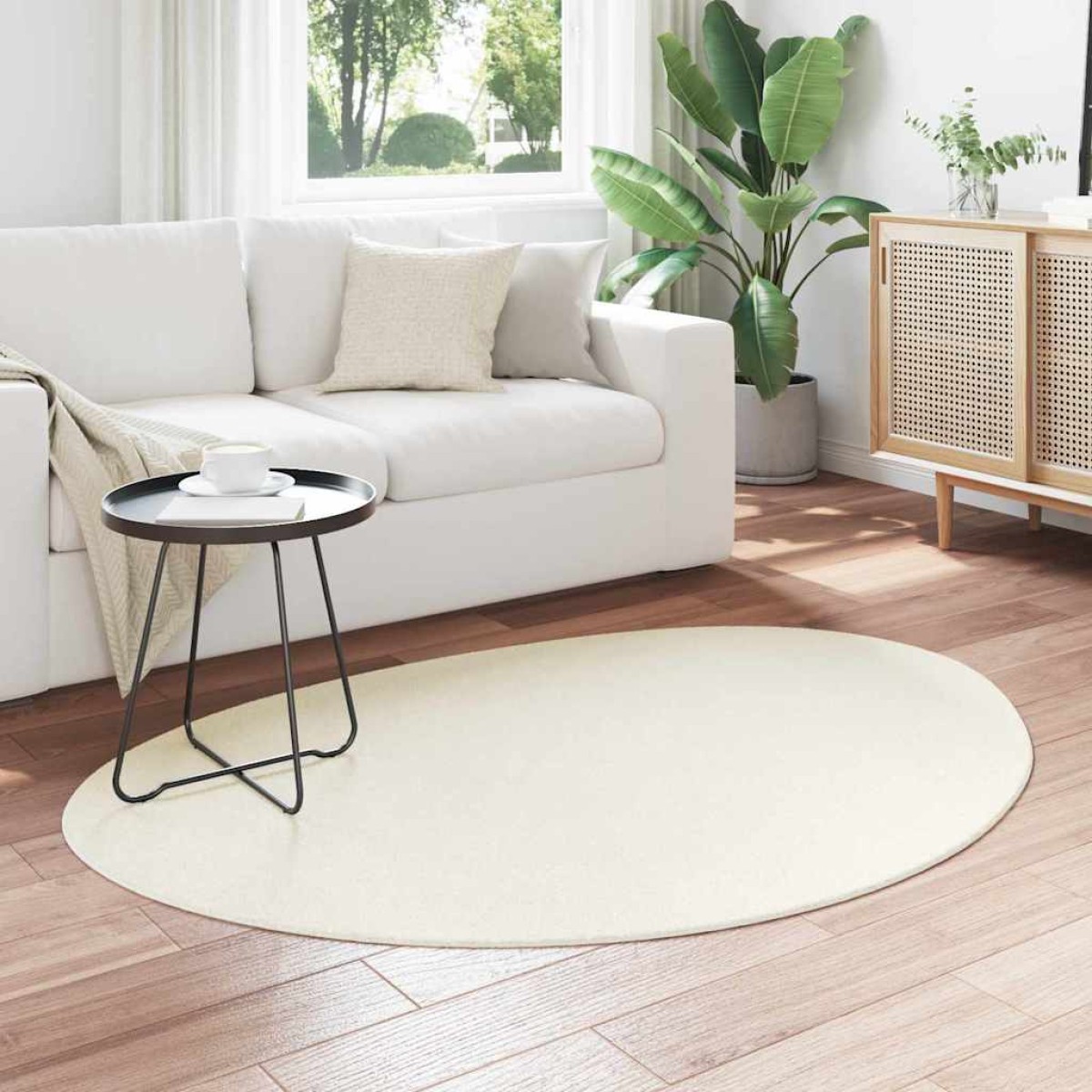 vidaXL Χαλιά χώρου HUARTE Κρεμ 100 x 200 cm Πολυεστέρας