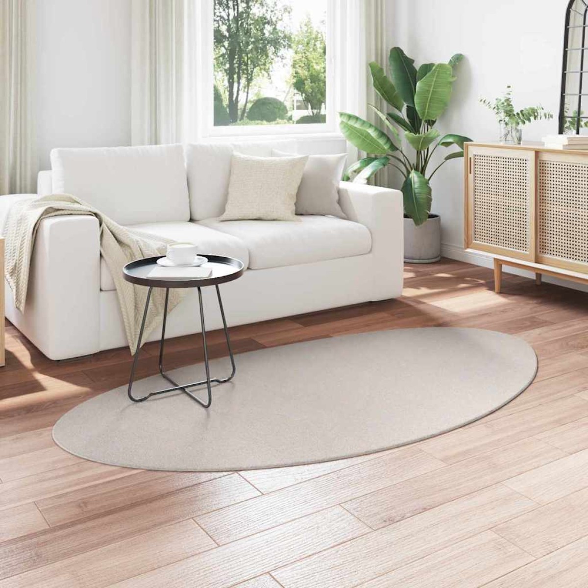vidaXL Χαλιά χώρου HUARTE Άμμος 100 x 200 cm Πολυεστέρας
