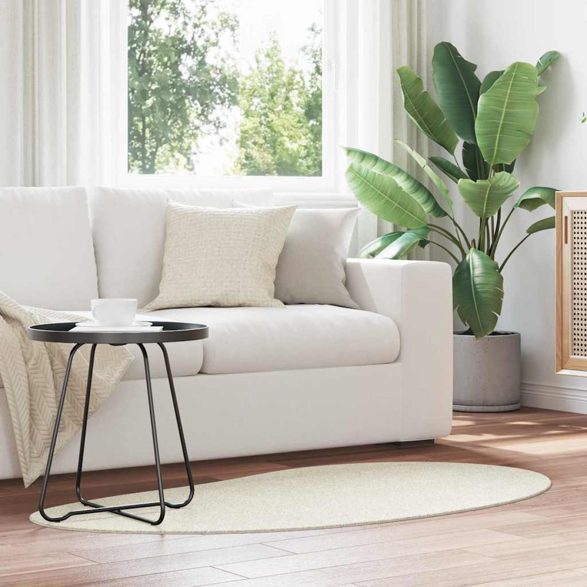 vidaXL Χαλιά χώρου HUARTE Κρεμ 80 x 150 cm Πολυεστέρας