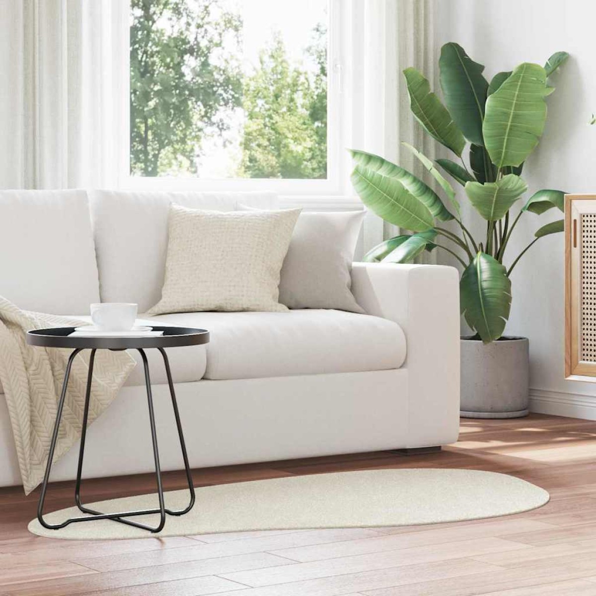 vidaXL Χαλιά χώρου HUARTE Κρεμ 80 x 150 cm Πολυεστέρας
