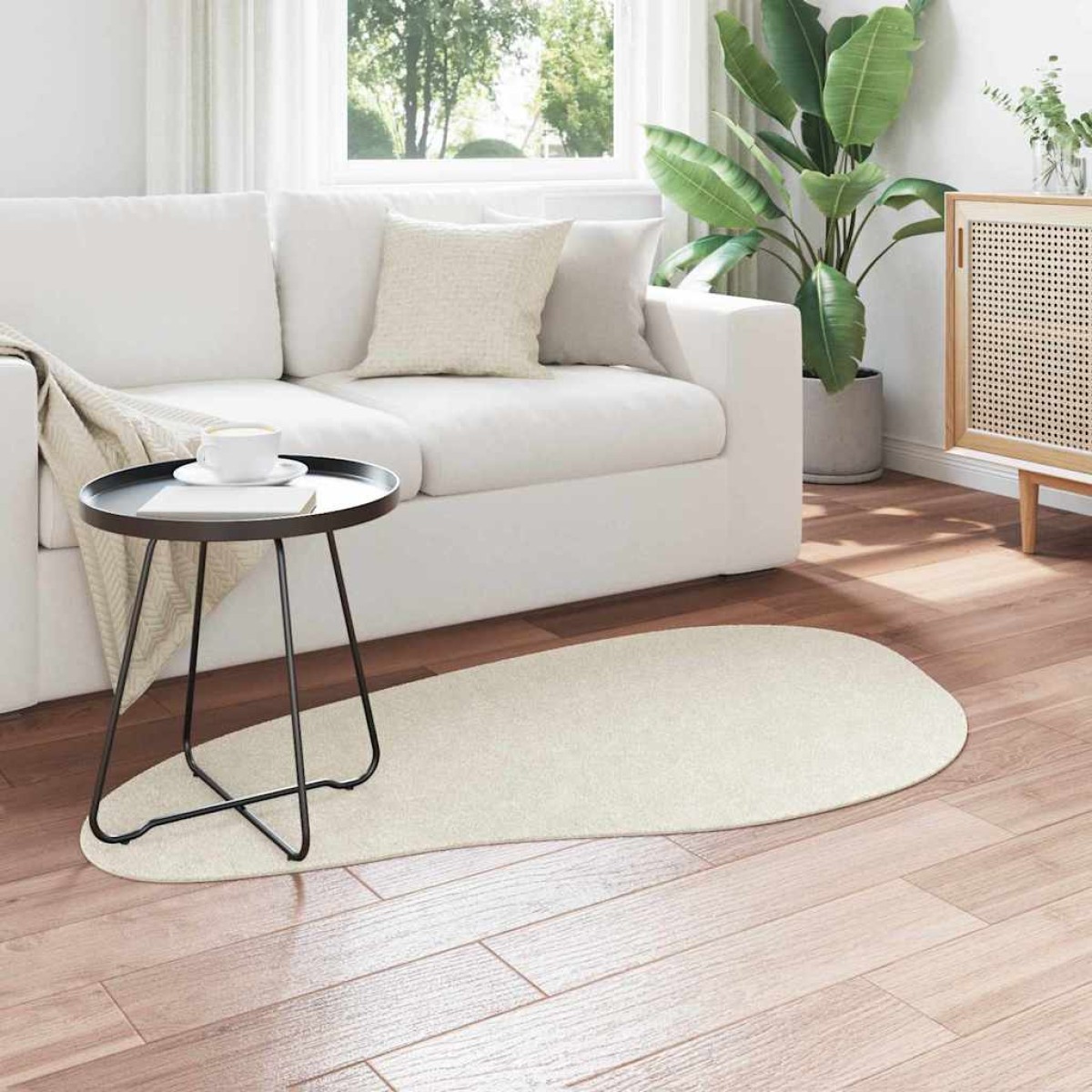 vidaXL Χαλιά χώρου HUARTE Κρεμ 80 x 150 cm Πολυεστέρας