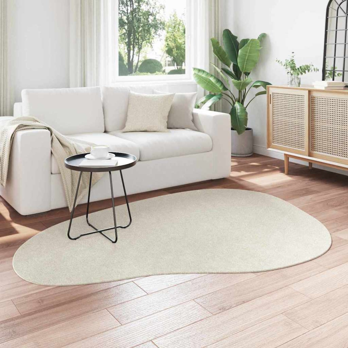 vidaXL Χαλιά χώρου HUARTE Κρεμ 140 x 200 cm Πολυεστέρας
