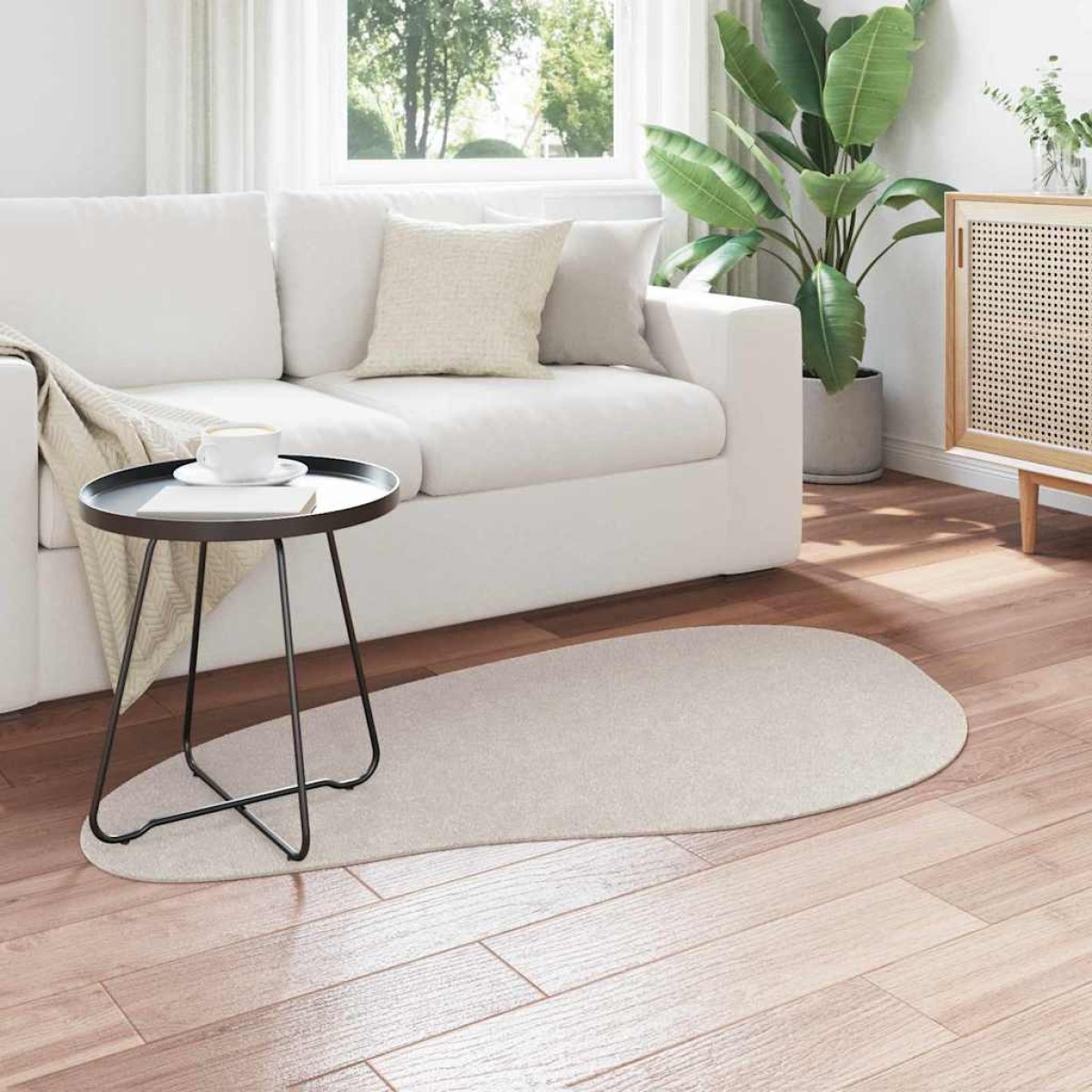 vidaXL Χαλιά χώρου HUARTE Άμμος 80 x 150 cm Πολυεστέρας