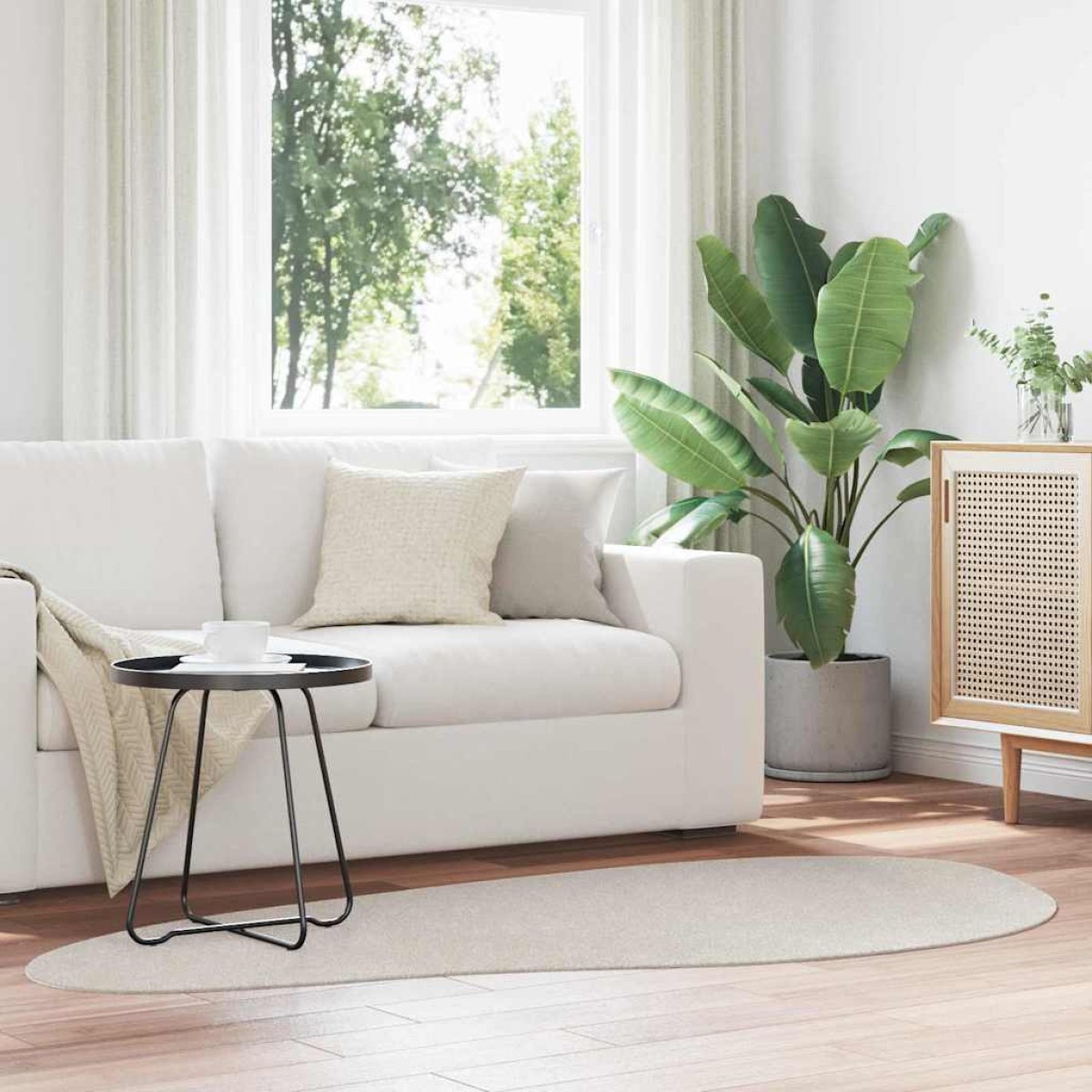 vidaXL Χαλιά χώρου HUARTE Άμμος 100 x 200 cm Πολυεστέρας