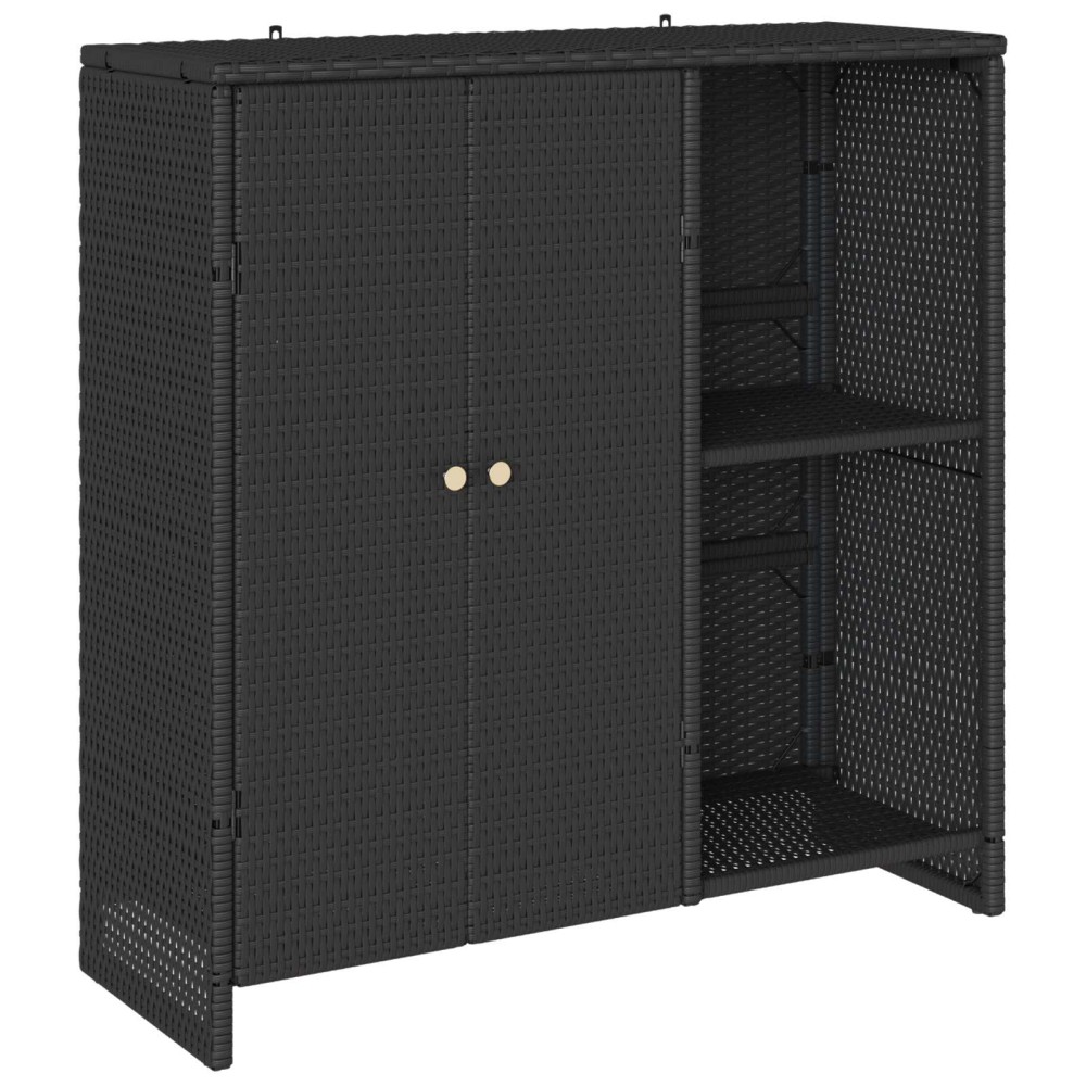 vidaXL Ντουλάπι αποθήκευσης με ράφι Μαύρο 100 x 36 x 102 εκ Ρατάν