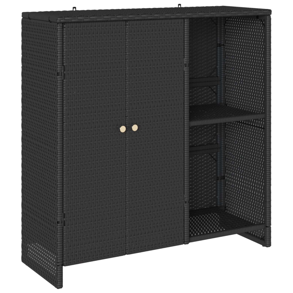 vidaXL Ντουλάπι αποθήκευσης με ράφι Μαύρο 100 x 36 x 102 εκ Ρατάν