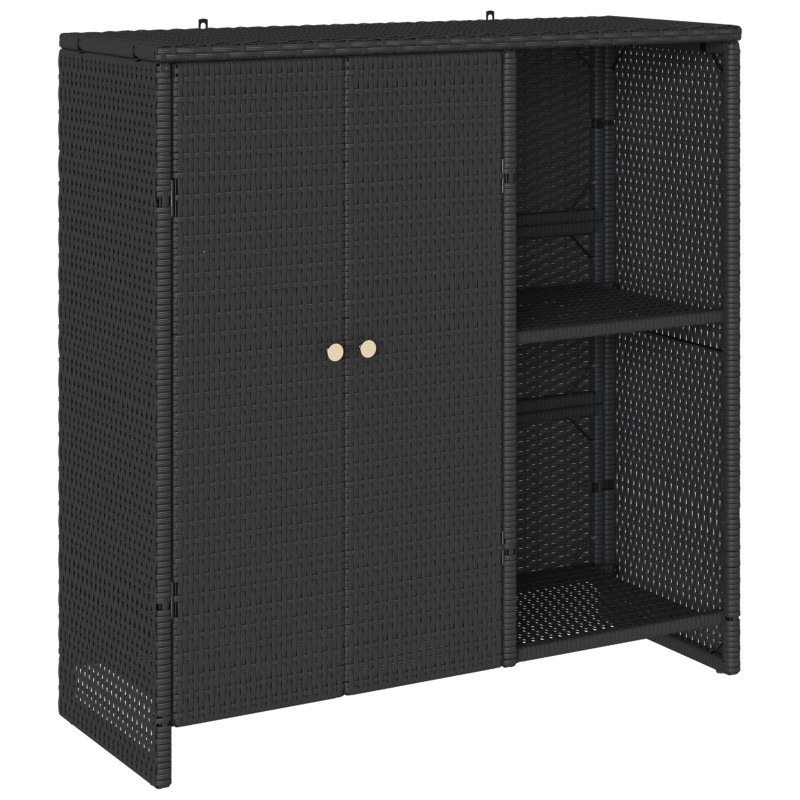 vidaXL Ντουλάπι αποθήκευσης με ράφι Μαύρο 100 x 36 x 102 εκ Ρατάν