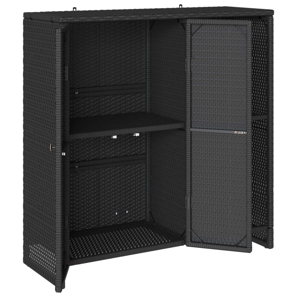 vidaXL Ντουλάπι αποθήκευσης με ράφι Μαύρο 100 x 36 x 102 εκ Ρατάν