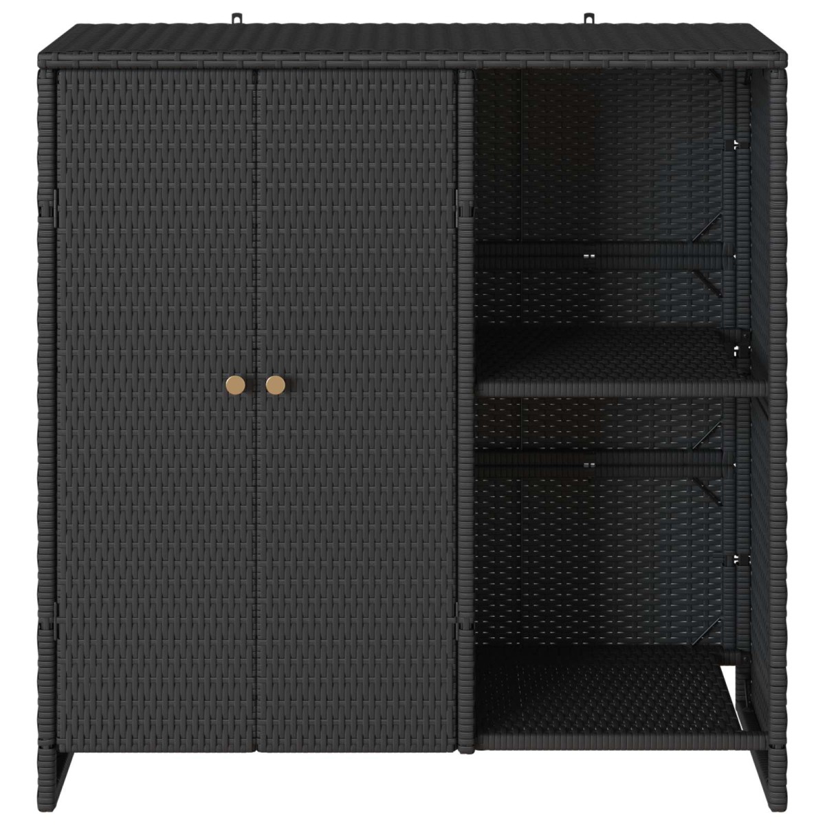 vidaXL Ντουλάπι αποθήκευσης με ράφι Μαύρο 100 x 36 x 102 εκ Ρατάν