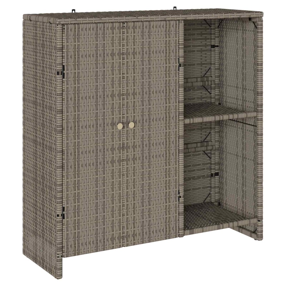 vidaXL Ντουλάπι αποθήκευσης με ράφι Γκρι 100 x 36 x 102 εκ Ρατάν