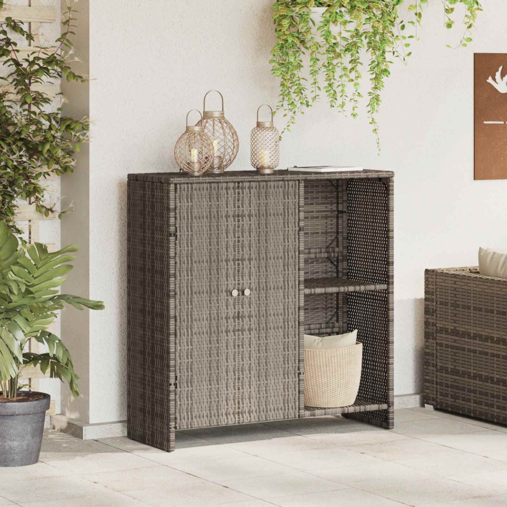 vidaXL Ντουλάπι αποθήκευσης με ράφι Γκρι 100 x 36 x 102 εκ Ρατάν