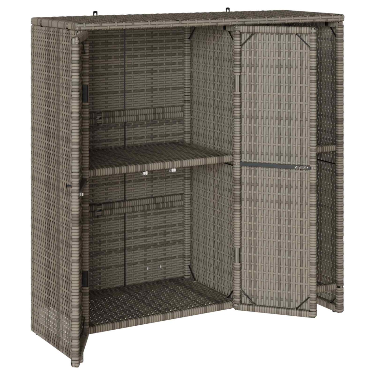 vidaXL Ντουλάπι αποθήκευσης με ράφι Γκρι 100 x 36 x 102 εκ Ρατάν