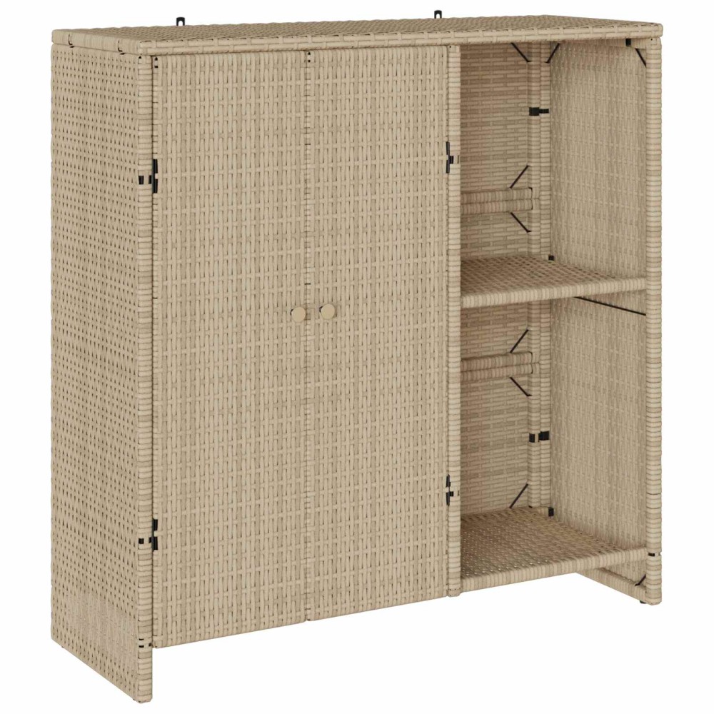 vidaXL Ντουλάπι αποθήκευσης με ράφι Μπεζ 100 x 36 x 102 εκ Ρατάν