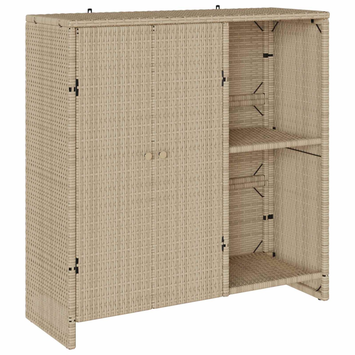 vidaXL Ντουλάπι αποθήκευσης με ράφι Μπεζ 100 x 36 x 102 εκ Ρατάν