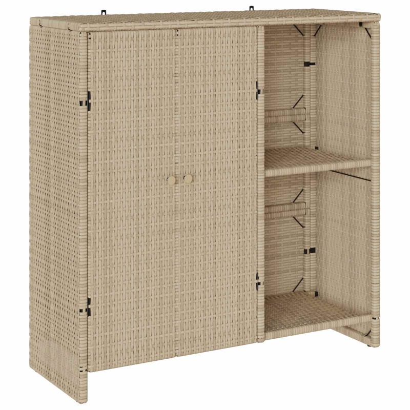 vidaXL Ντουλάπι αποθήκευσης με ράφι Μπεζ 100 x 36 x 102 εκ Ρατάν
