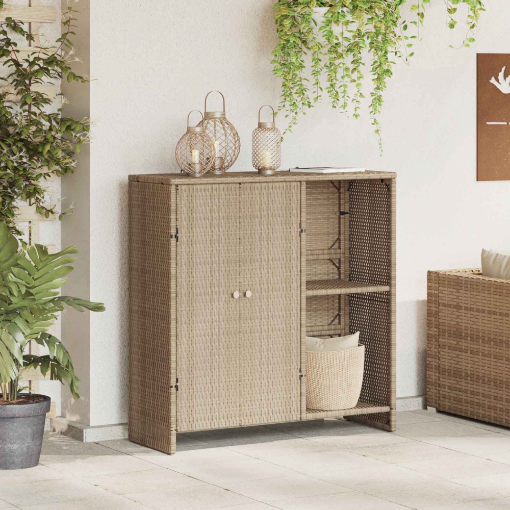 vidaXL Ντουλάπι αποθήκευσης με ράφι Μπεζ 100 x 36 x 102 εκ Ρατάν