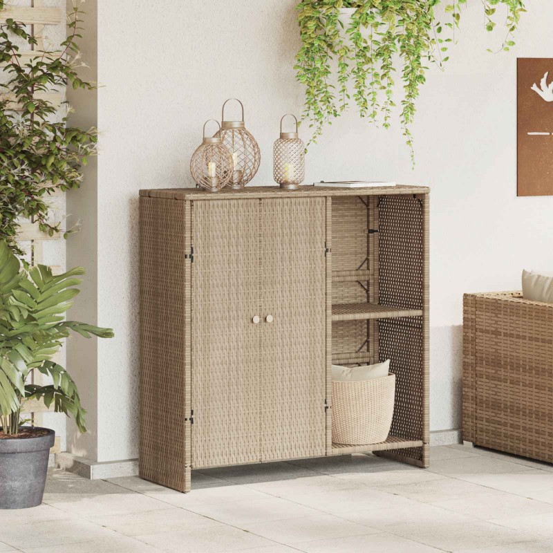 vidaXL Ντουλάπι αποθήκευσης με ράφι Μπεζ 100 x 36 x 102 εκ Ρατάν