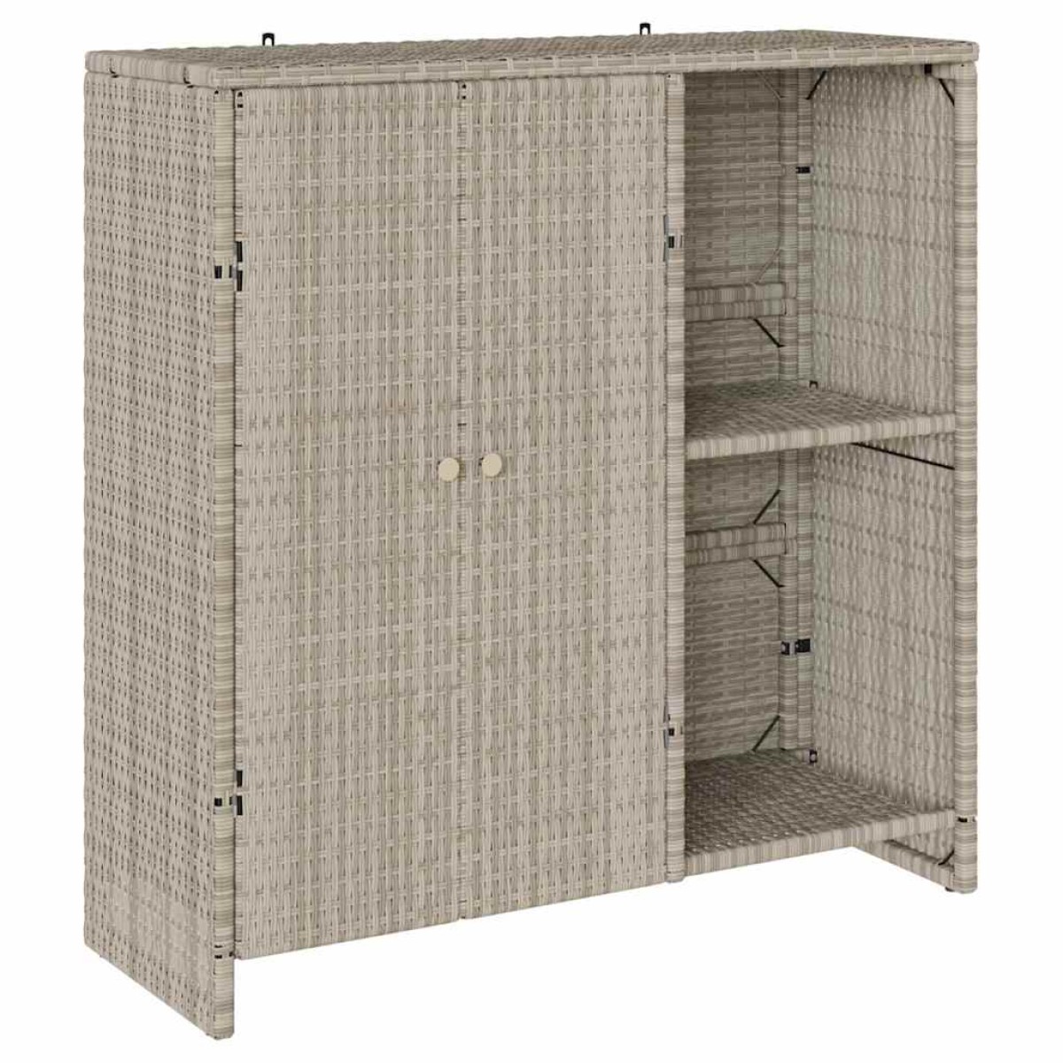 vidaXL Ντουλάπι αποθήκευσης Ανοιχτό γκρι 100 x 36 x 102 εκ Ρατάν