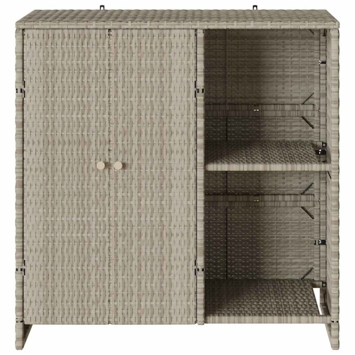 vidaXL Ντουλάπι αποθήκευσης Ανοιχτό γκρι 100 x 36 x 102 εκ Ρατάν