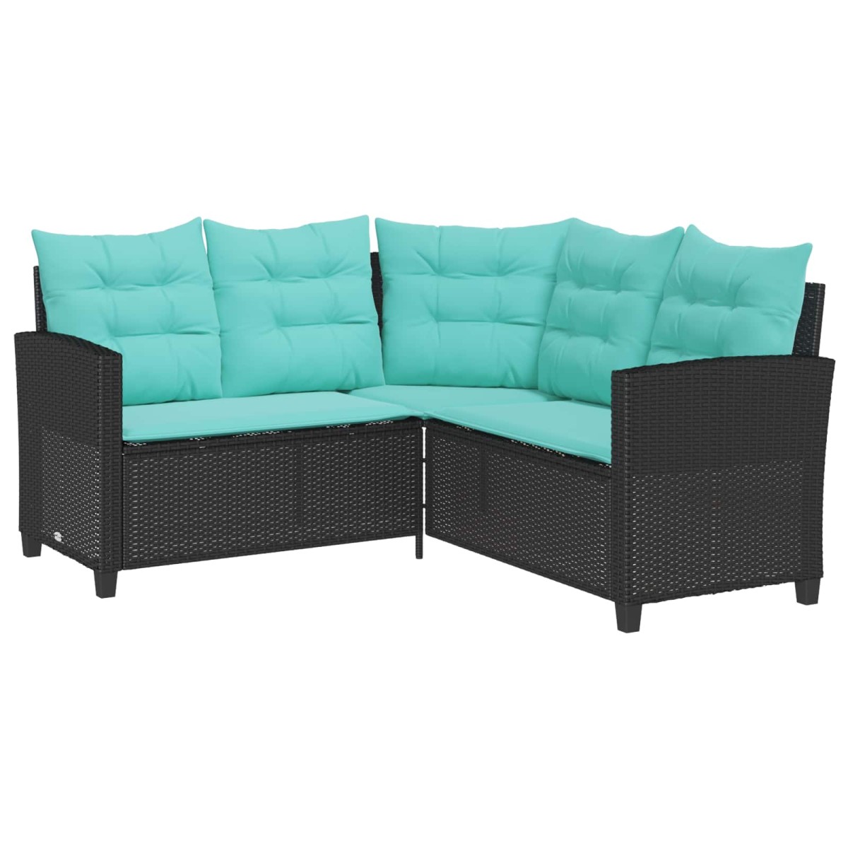 vidaXL Καναπές Κήπου 2 τμχ. 5-Αριθμός καθισμάτων Μαύρο και Τυρκουάζ