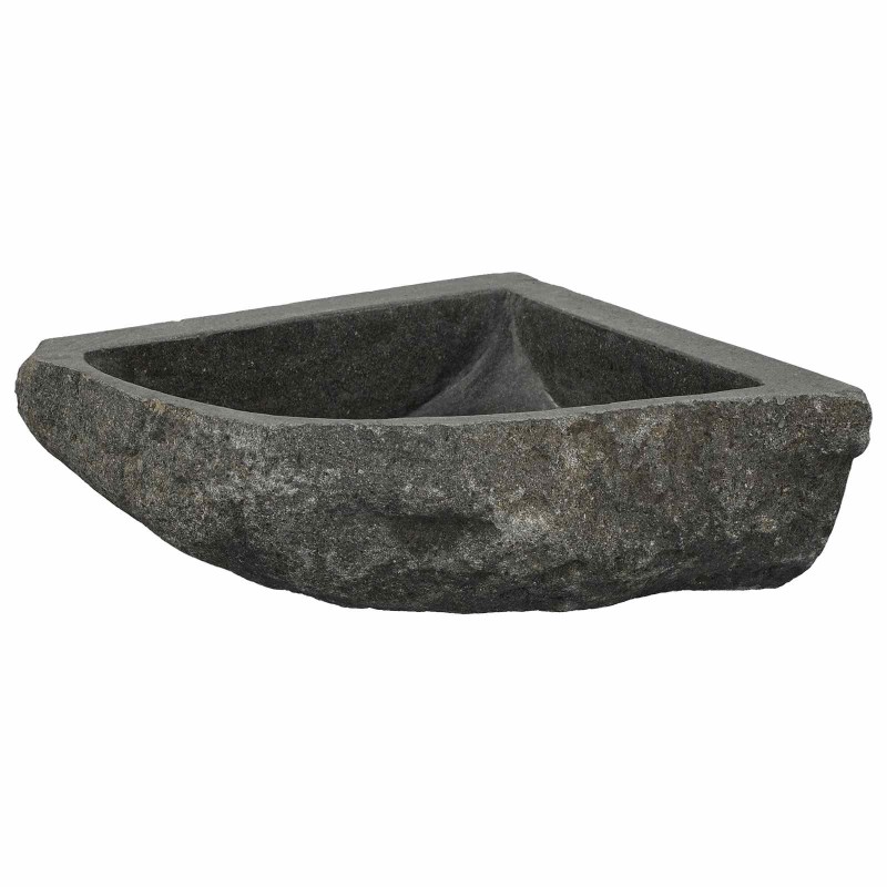 vidaXL Λεκάνη Γκρι (30-37) x (30-37) x 12 εκ. Πέτρα Ποταμού