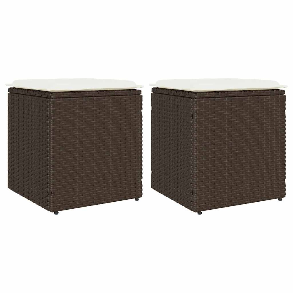 vidaXL Σκαμπό κήπου με μαξιλάρια 2 τεμάχια Καφέ 40x40x43 cm