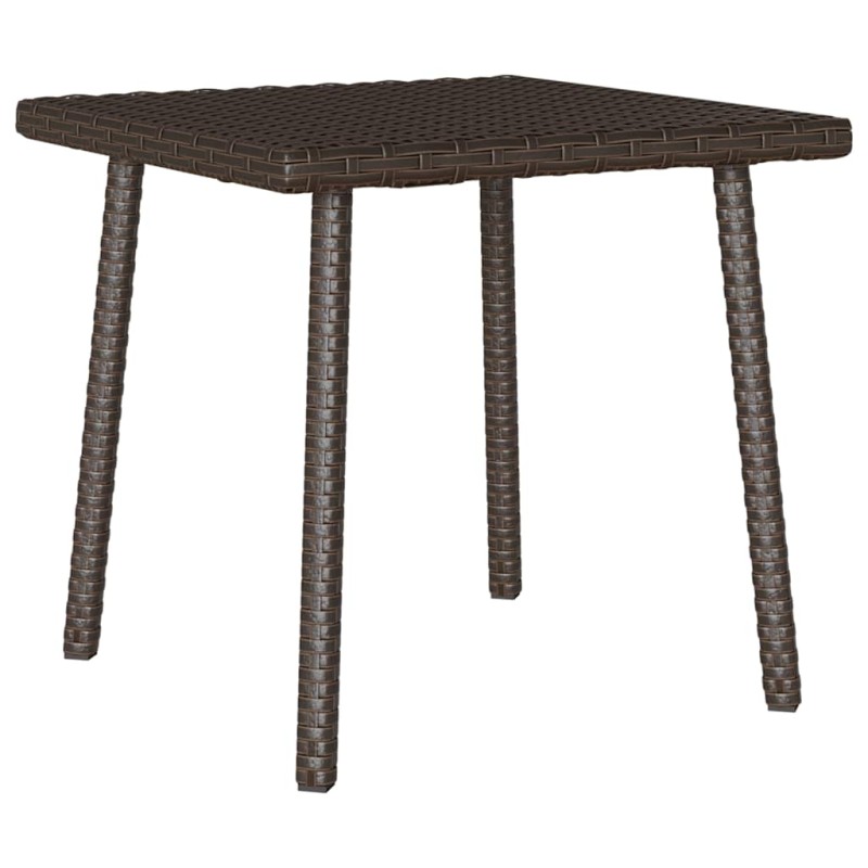 vidaXL Κήπος Τραπέζι καφέ ορθογώνιο καφέ 40x40x37 cm Poly Rattan