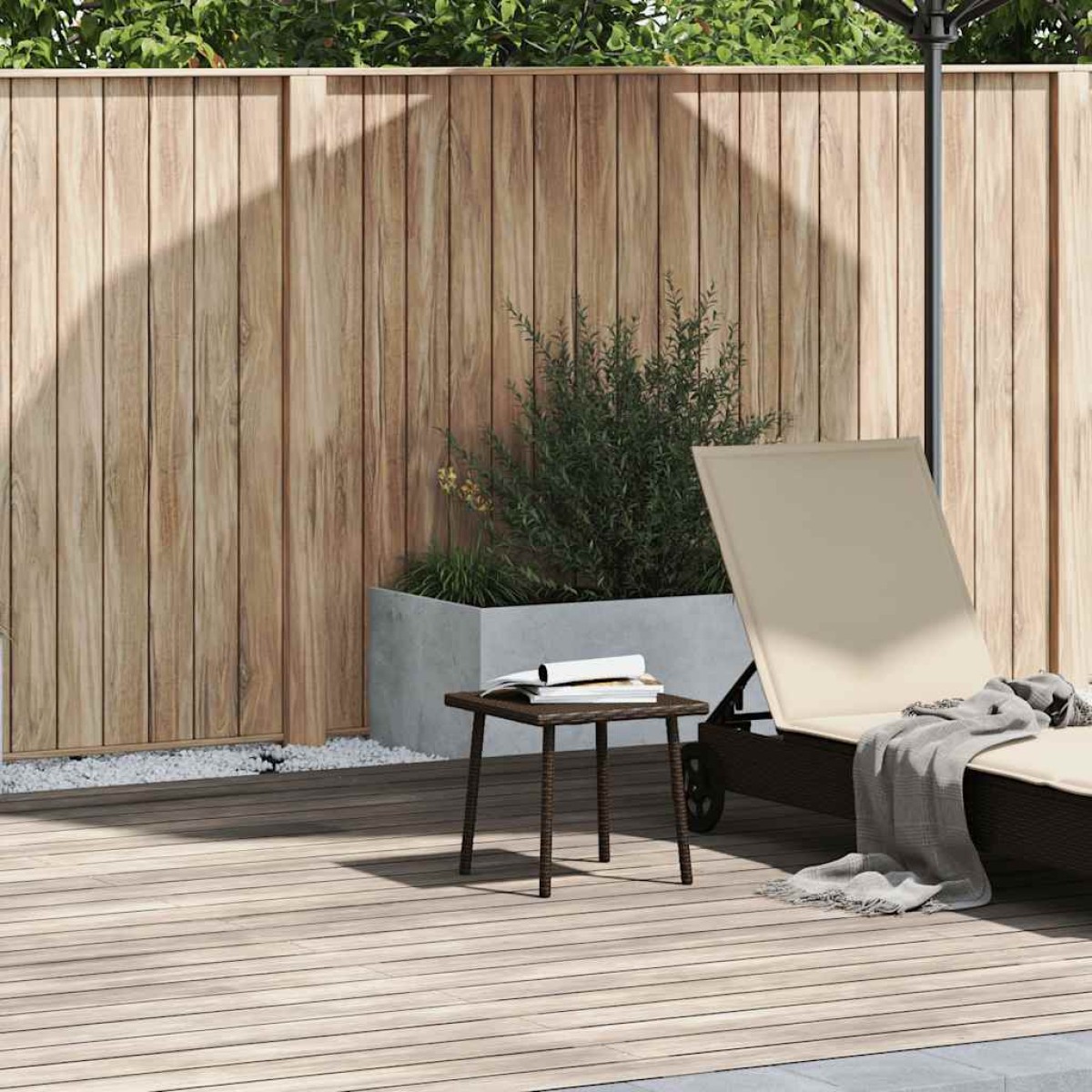 vidaXL Κήπος Τραπέζι καφέ ορθογώνιο καφέ 40x40x37 cm Poly Rattan