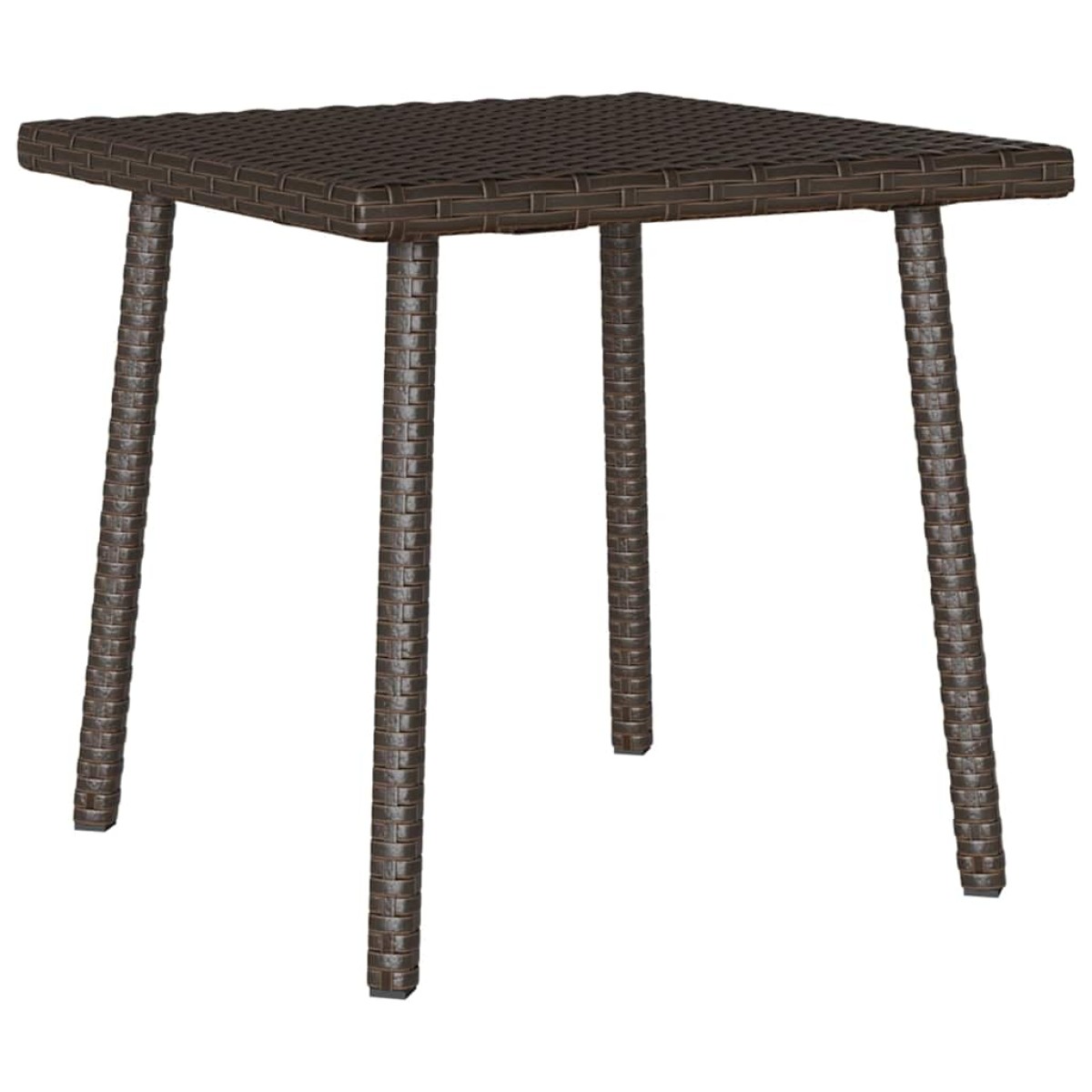 vidaXL Κήπος Τραπέζι καφέ ορθογώνιο καφέ 40x40x37 cm Poly Rattan