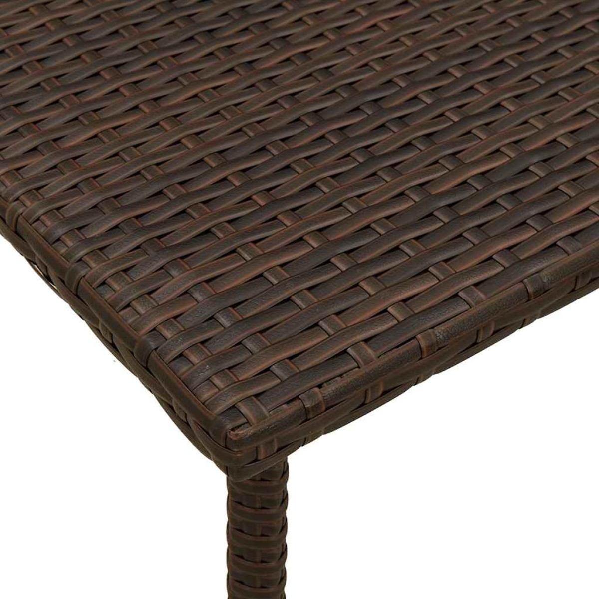 vidaXL Κήπος Τραπέζι καφέ ορθογώνιο καφέ 40x40x37 cm Poly Rattan