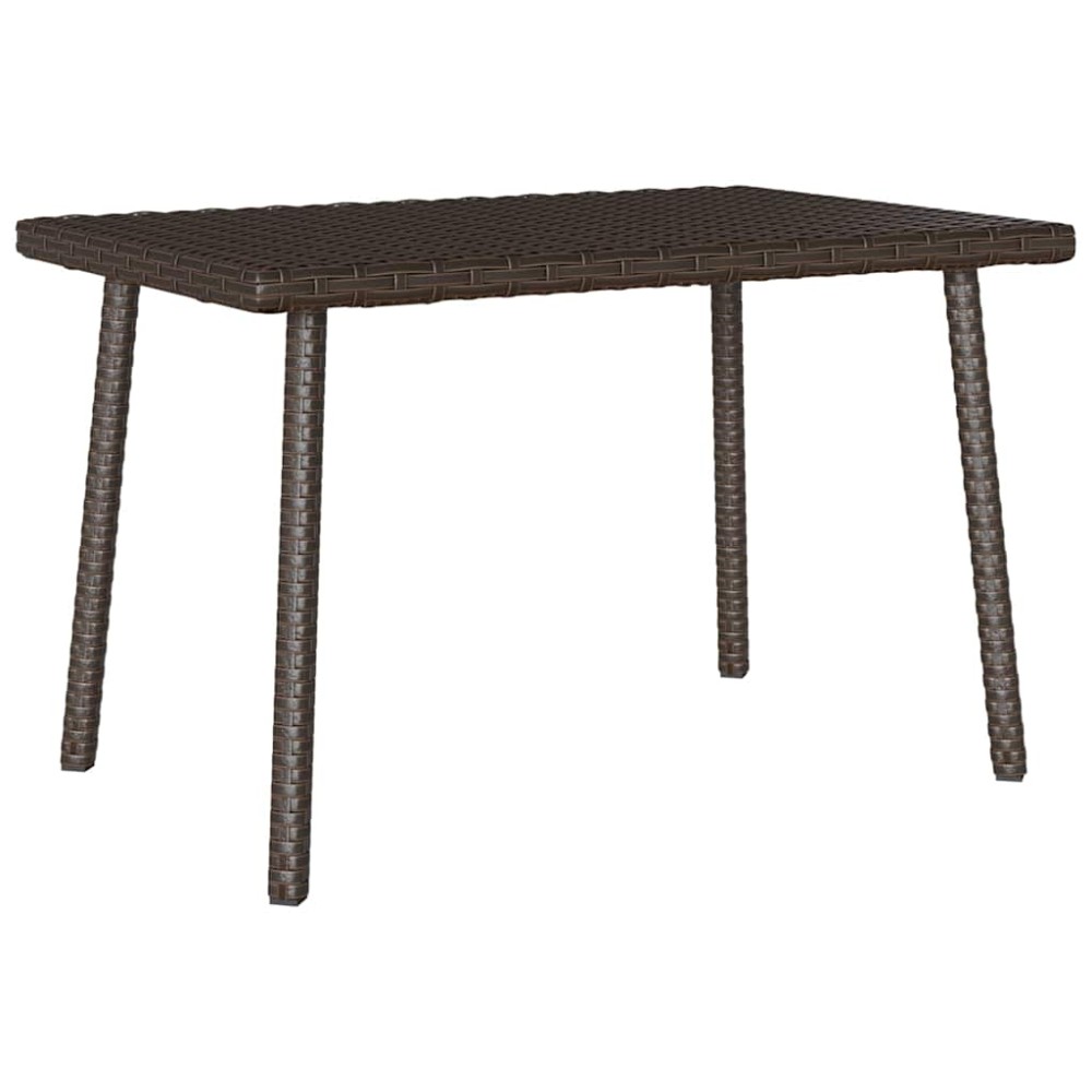 vidaXL Κήπος Τραπέζι καφέ ορθογώνιο καφέ 60x40x37 cm Poly Rattan