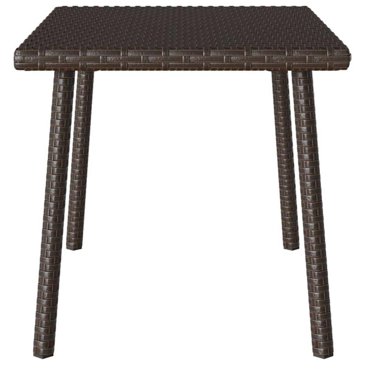 vidaXL Κήπος Τραπέζι καφέ ορθογώνιο καφέ 60x40x37 cm Poly Rattan